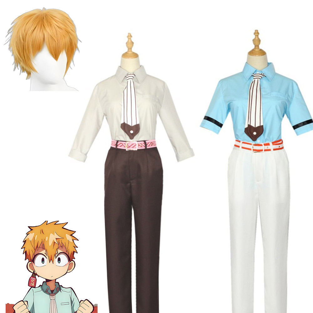 Men Accessories Korea - ชุดคอสเพลย์อนิเมะ Toilet-bound Hanako-Kun ชุดมินาโมโตะ โค พร้อมวิกผม