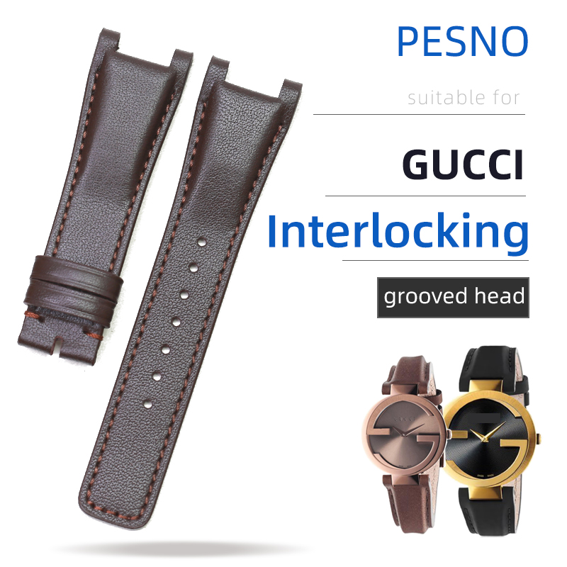 Men'S Accessories Gucci - PESNO ใช้ได้กับ Gucci ที่เชื่อมต่อกัน133.5/133.3/133.2หนังลูกวัวชั้นบนสุดนาฬิกาหนัง16mm20mm22mm อุปกรณ์เสริมผ้าคาด