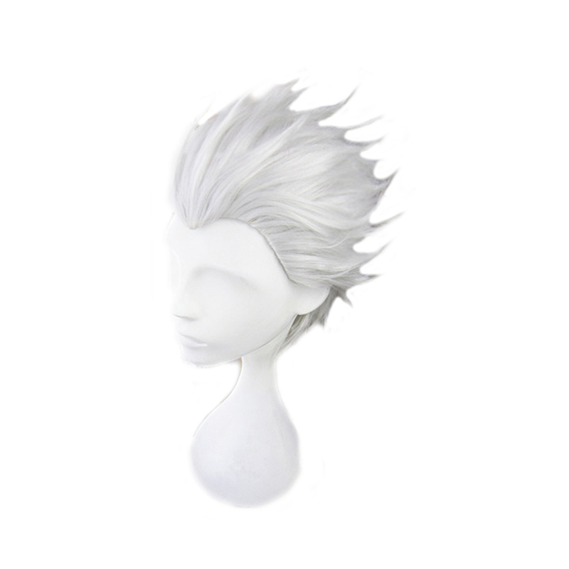 Men Accessories In Silver - Vergilคอสเพลย์วิกผมสั้นสีเทาSlicked-Backผมความร้อนทนผมสังเคราะห์วิกผม + หมวกวิกผม