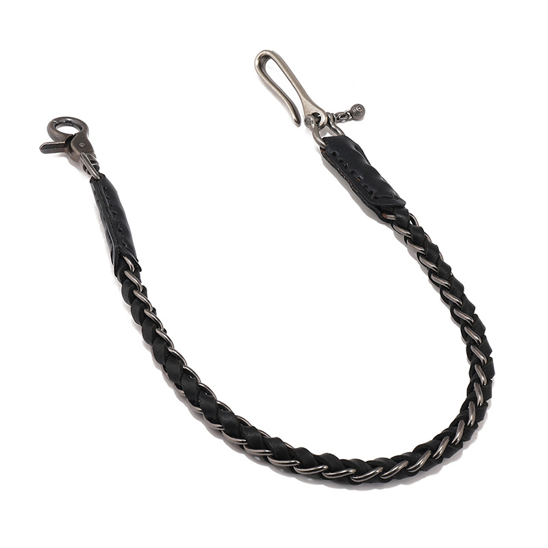 Men Accessories Pk - ผู้ชาย Punk สไตล์ของแท้หนัง Biker พวงกุญแจ Handcrafted