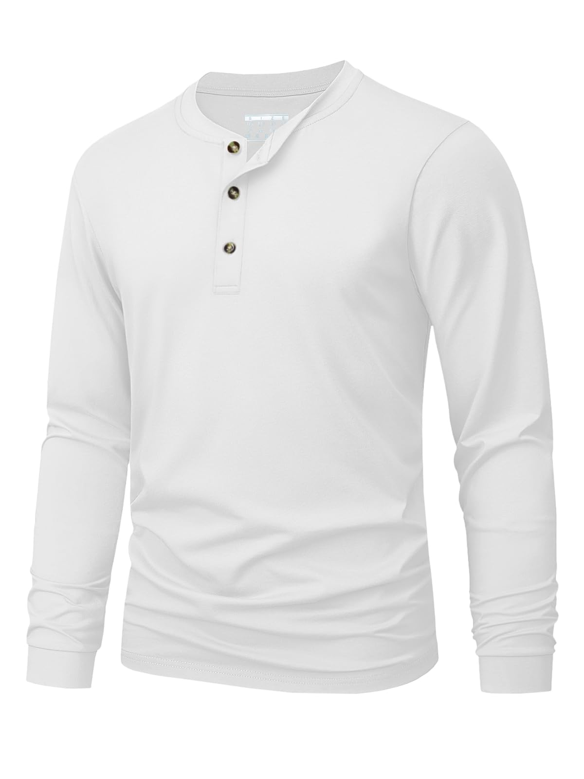 Men'S Accessories Clothing - เสื้อยืดเฮนลีย์ผู้ชาย สีพื้นเรียบง่าย พิมพ์ลาย แขนยาว แฟชั่นอเนกประสงค์ ทรงหลวม