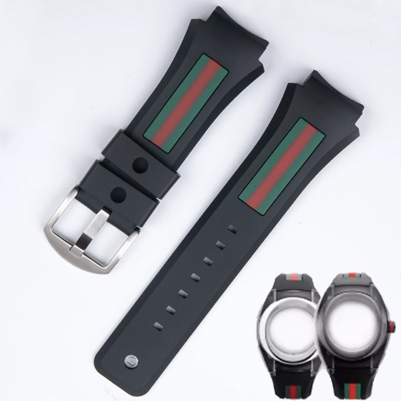 Men'S Accessories Gucci - สำหรับกุชชี่ YA137/YA137107A สายนาฬิกายาง อุปกรณ์เสริมสายนาฬิกาแบบพิเศษ ช่องเสียบแบบยื่นออกมา กันน้ำ