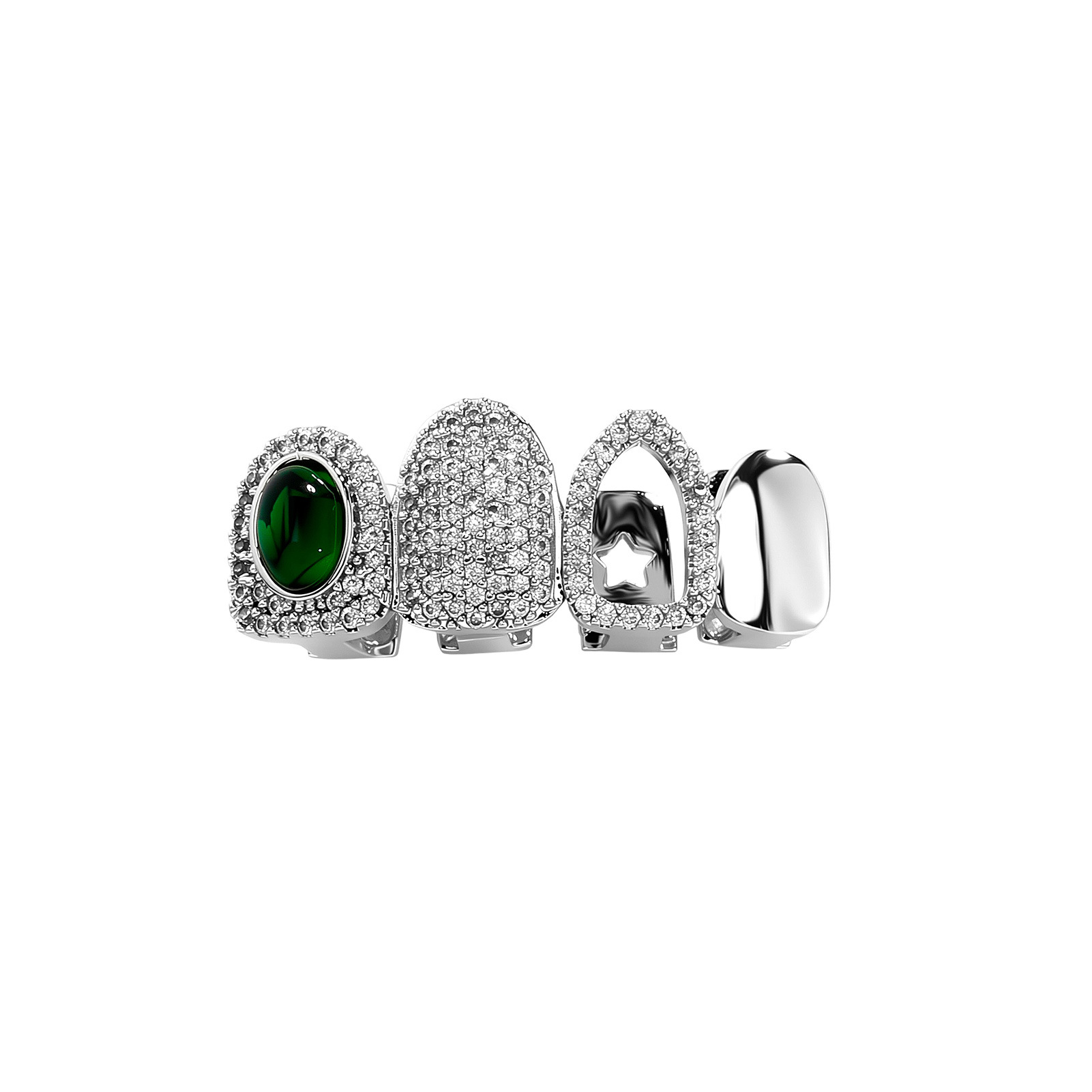 กริลล์ฟัน 4 ซี่ สไตล์ฮิปฮอป ปร - Men Accessories In Silver บทวิจารณ์และราคา