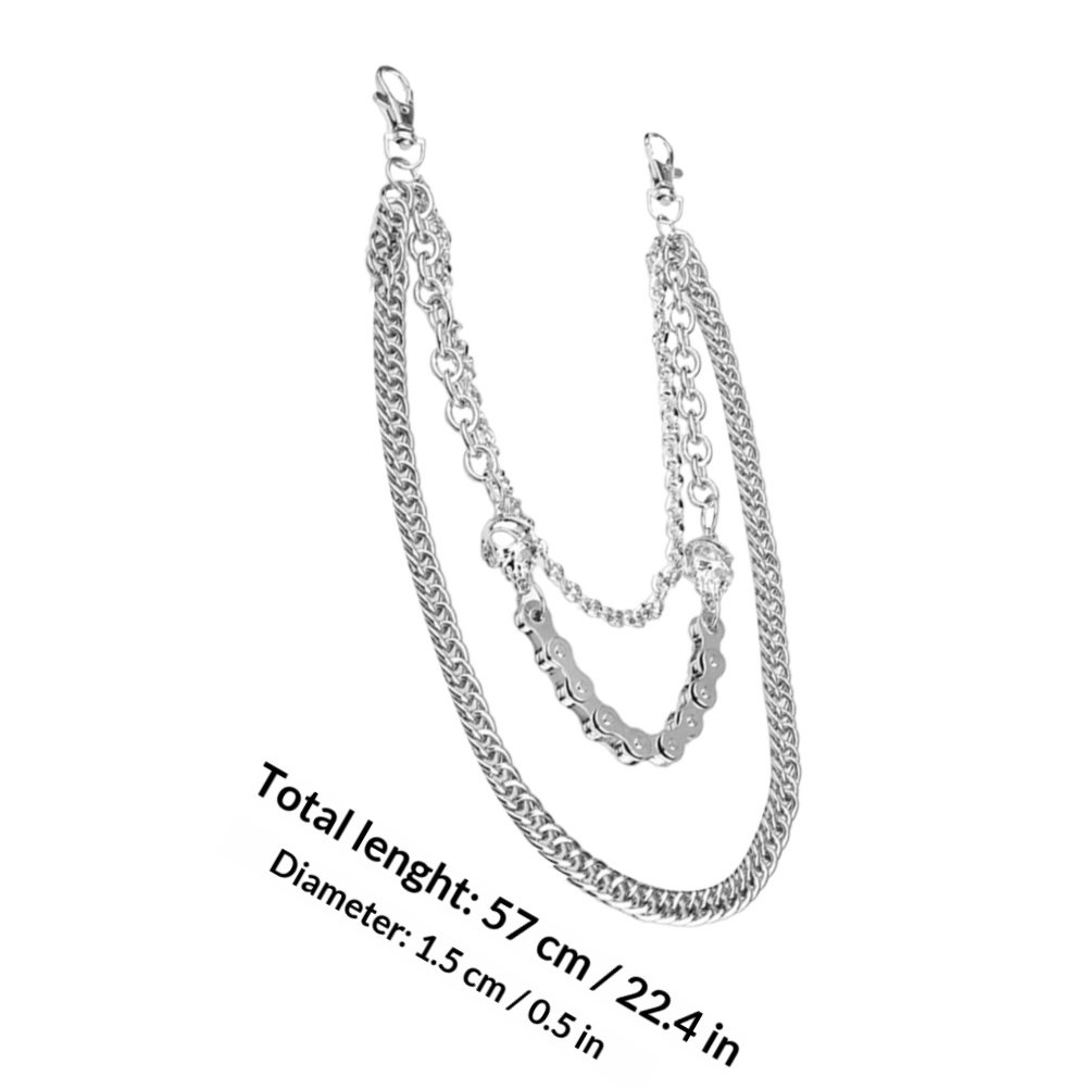 1 ชิ้น โซ่หัวกะโหลกโลหะสีเงิน  - Men Accessories In Silver บทวิจารณ์และราคา