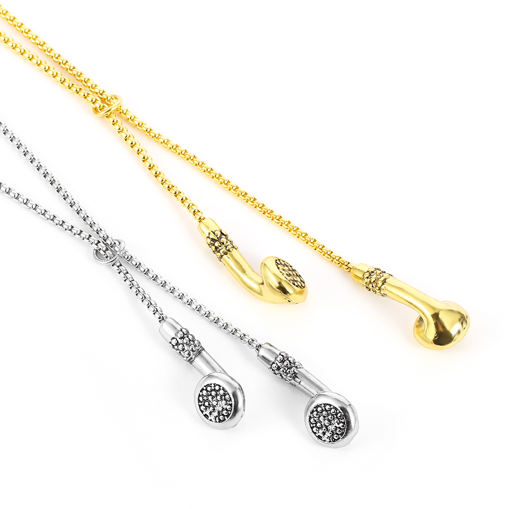 สร้อยคอโลหะรูปหูฟังดีไซน์ย้อนย - Men'S Accessories Clothing บทวิจารณ์และราคา