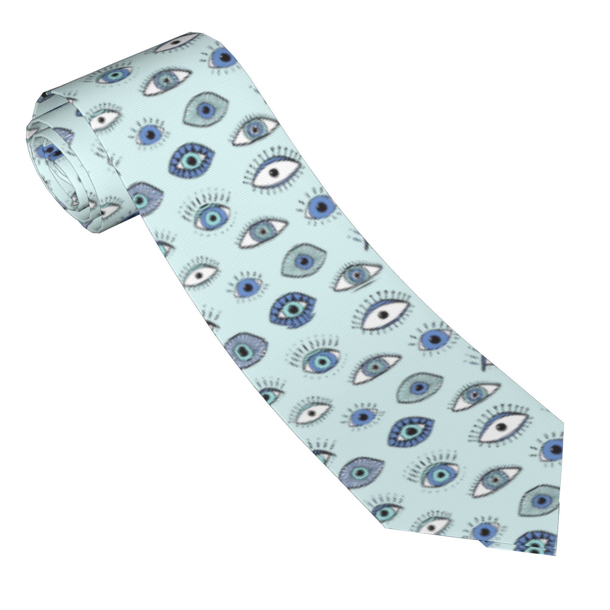 เนคไทลายตาปีศาจ สไตล์ลำลอง กว้ - Men Accessories Evil Eye บทวิจารณ์และราคา
