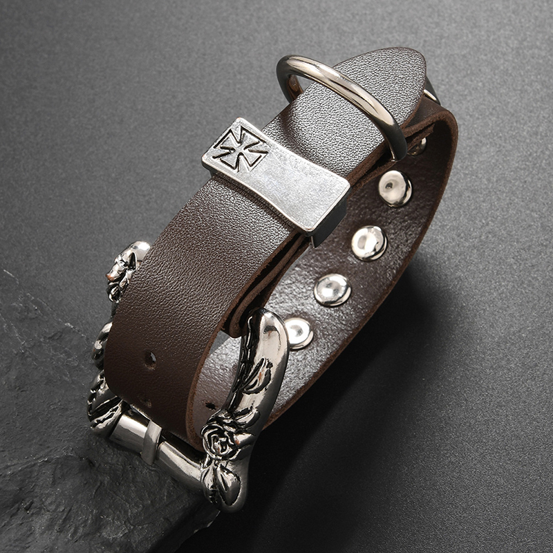 กำไลข้อมือหนังวัวสไตล์ร็อคพังก - Men Accessories Pk บทวิจารณ์และราคา