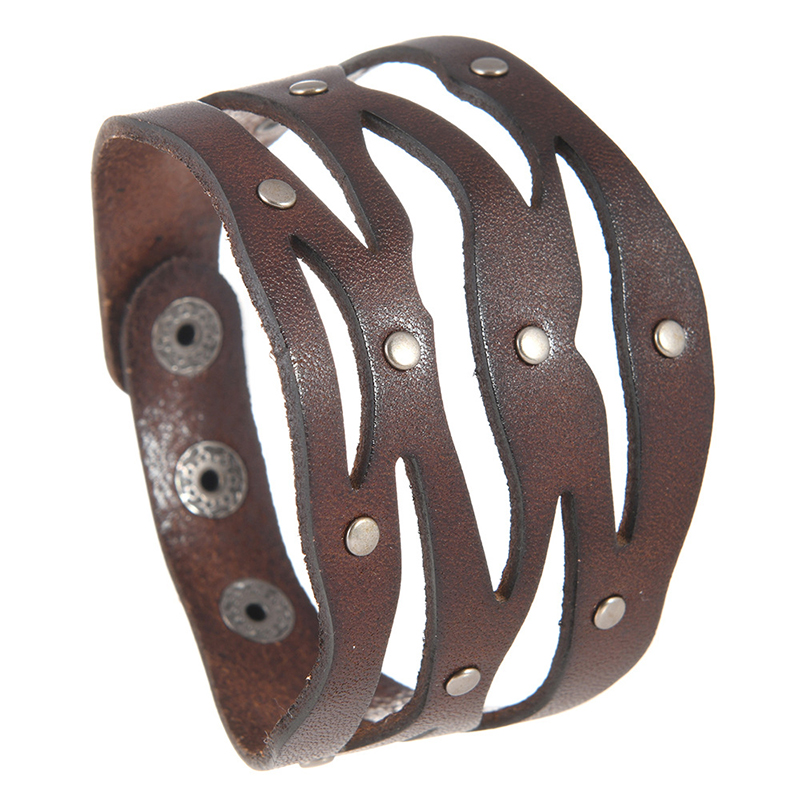 กำไลข้อมือหนังแท้ถักสไตล์พังก์ - Men Accessories Pk บทวิจารณ์และราคา