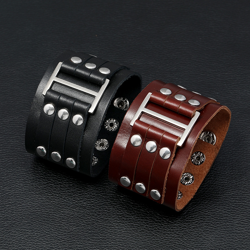 กำไลข้อมือหนังวัวสไตล์พังก์วิน - Men Accessories Pk บทวิจารณ์และราคา