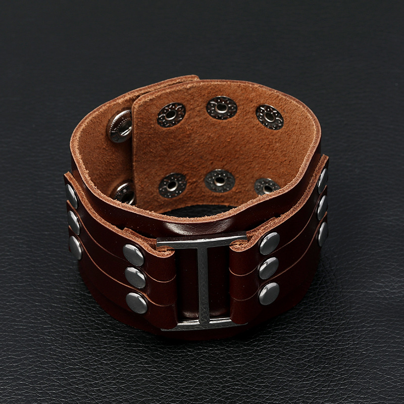 กำไลข้อมือหนังวัวสไตล์พังก์วิน - Men Accessories Pk บทวิจารณ์และราคา